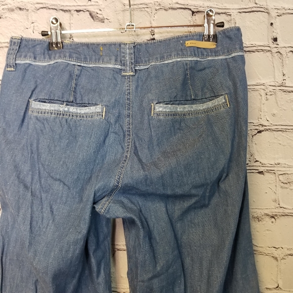 Pilcro anthro wide leg chambray trouser jeans - Picture 4 of 9